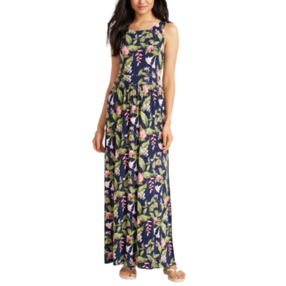TOMMY BAHAMA Botanical Beauty Tambour Maxi Dress - XS